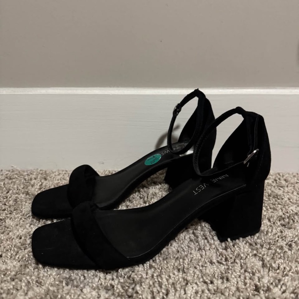 Nine West Black Suede Block Heels